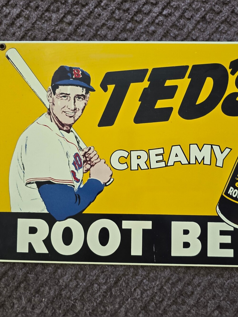 4 Vintage Metal Sign Ted's Creamy Root Beer Vintage-Style Yellow Wall Sign